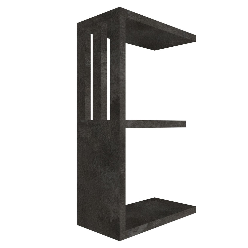 mensola a forma di lettera E colore vulcano