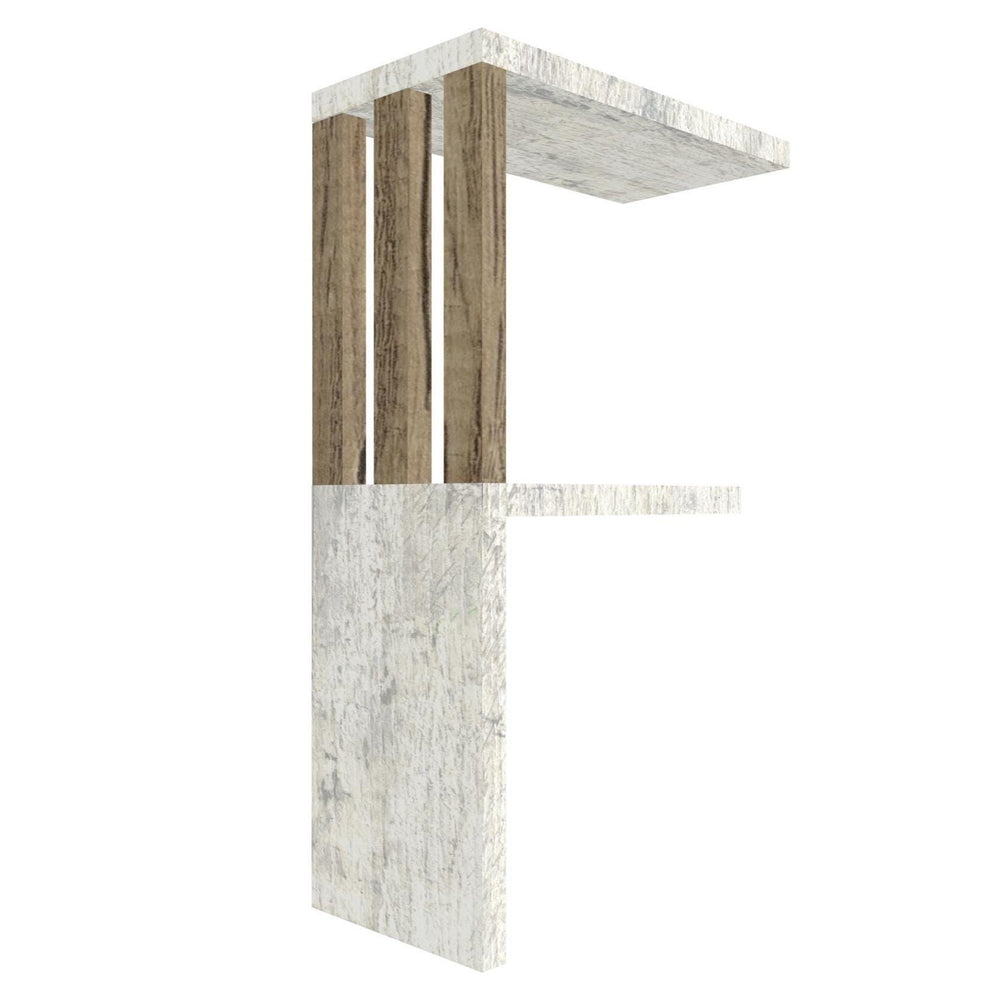 mensola in legno a forma di lettera F colore legno chiaro rovere