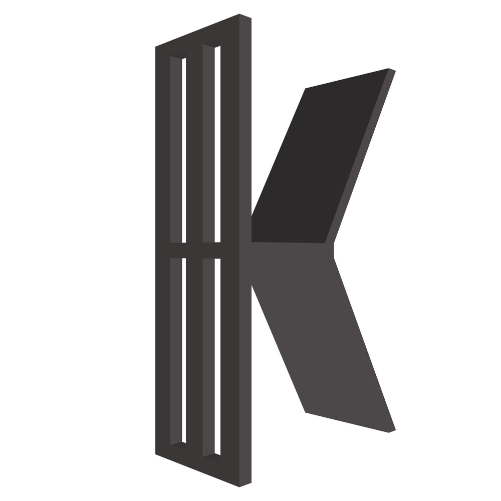 mensola a forma di lettera K colore grafite