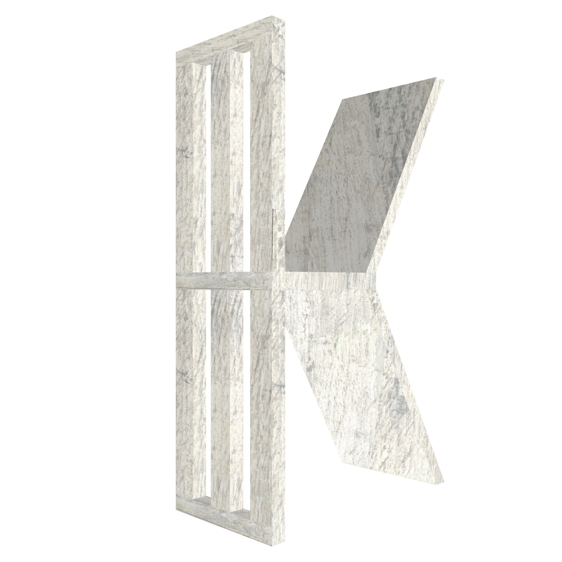 mensola a forma di lettera K colore legno chiaro