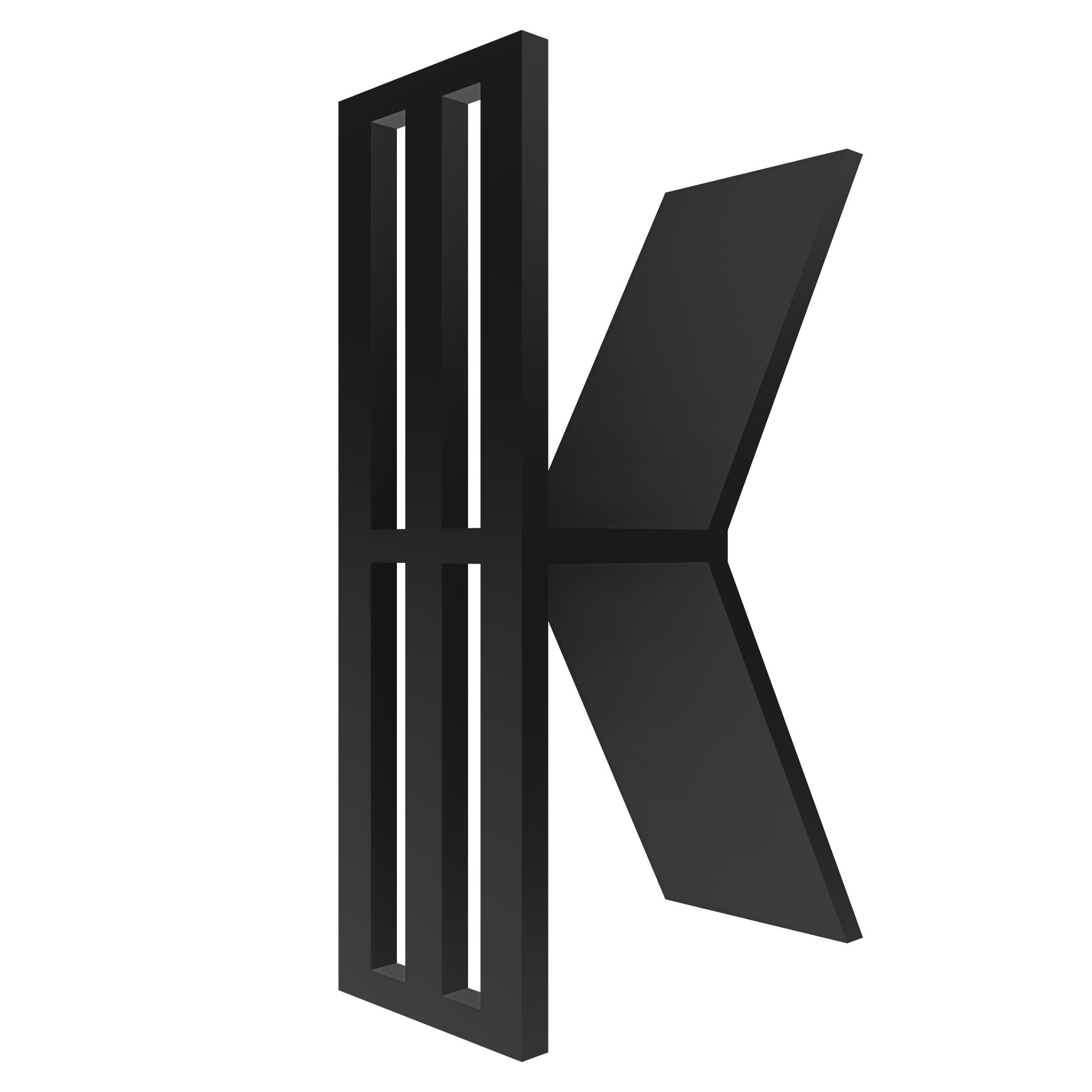 mensola a forma di lettera K colore nero