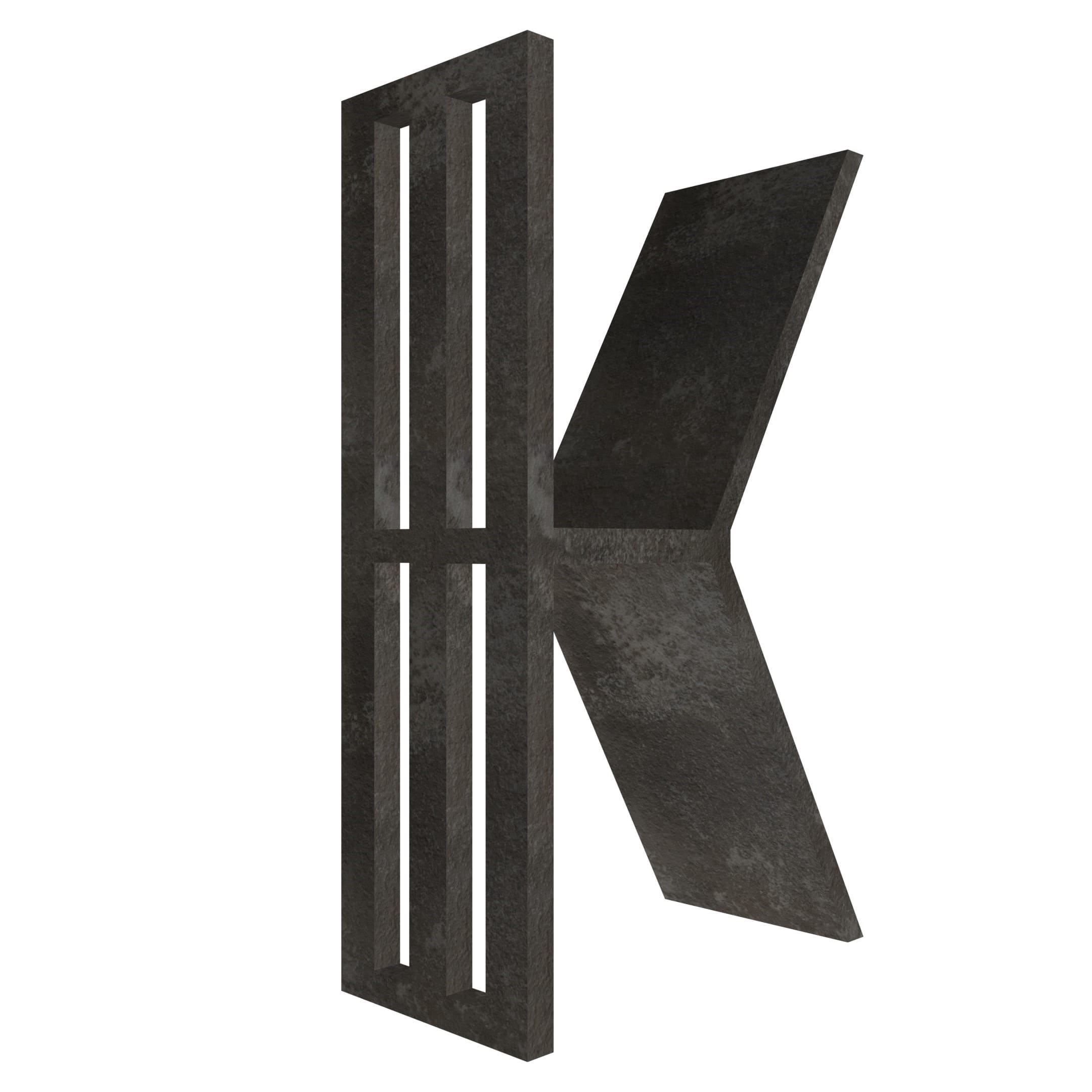 mensola a forma di lettera K colore vulcano