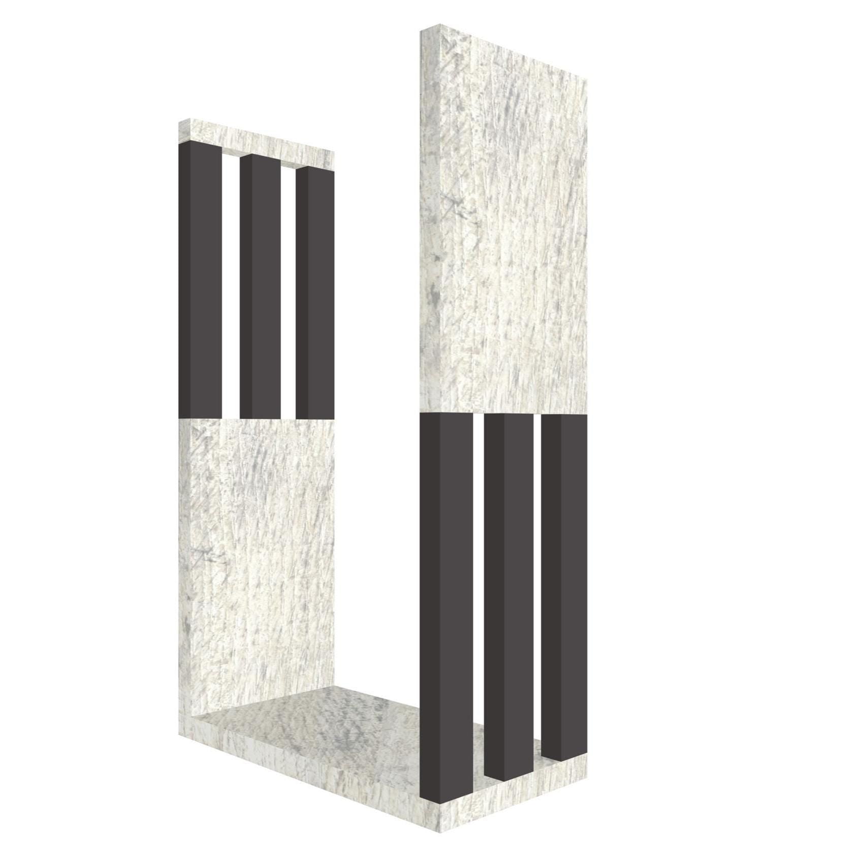 mensola a forma di lettera U colore legno chiaro e grafite