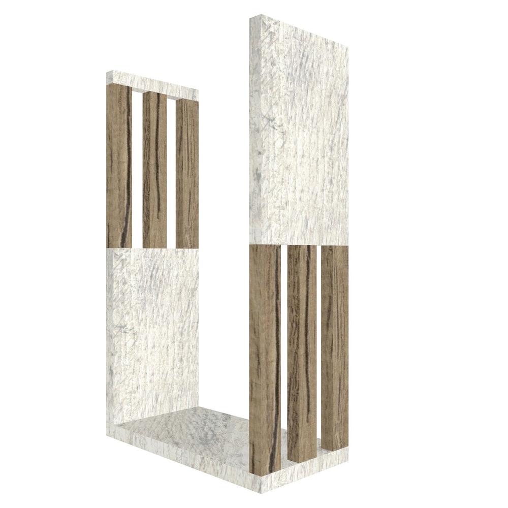 mensola in legno a forma di lettera U colore legno chiaro e rovere