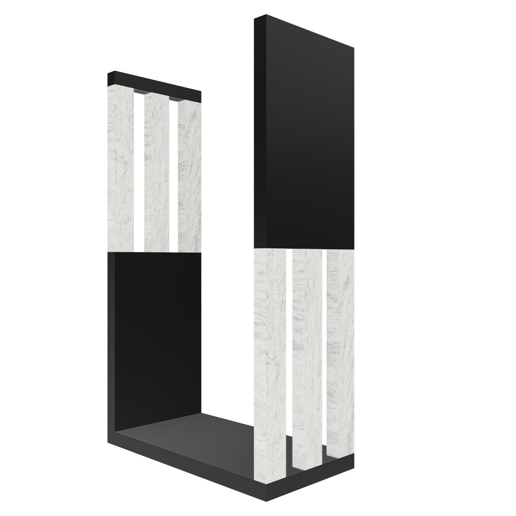 mensola a forma di lettera U colore nero e legno chiaro