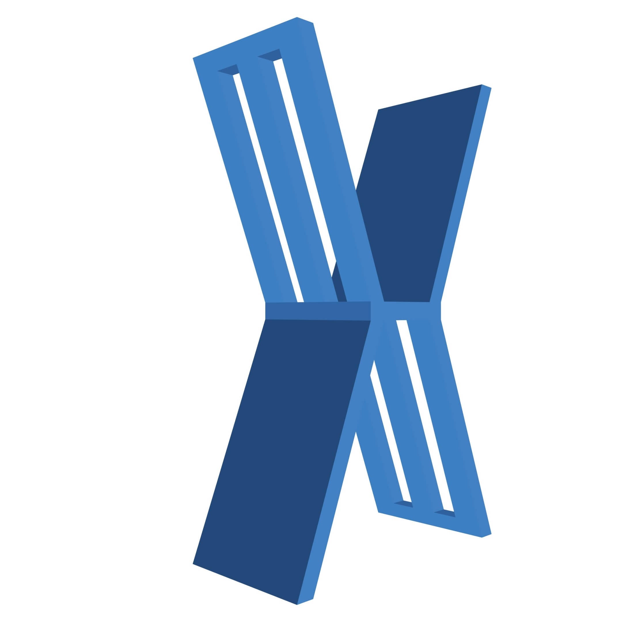 mensola a forma di lettera X colore blu