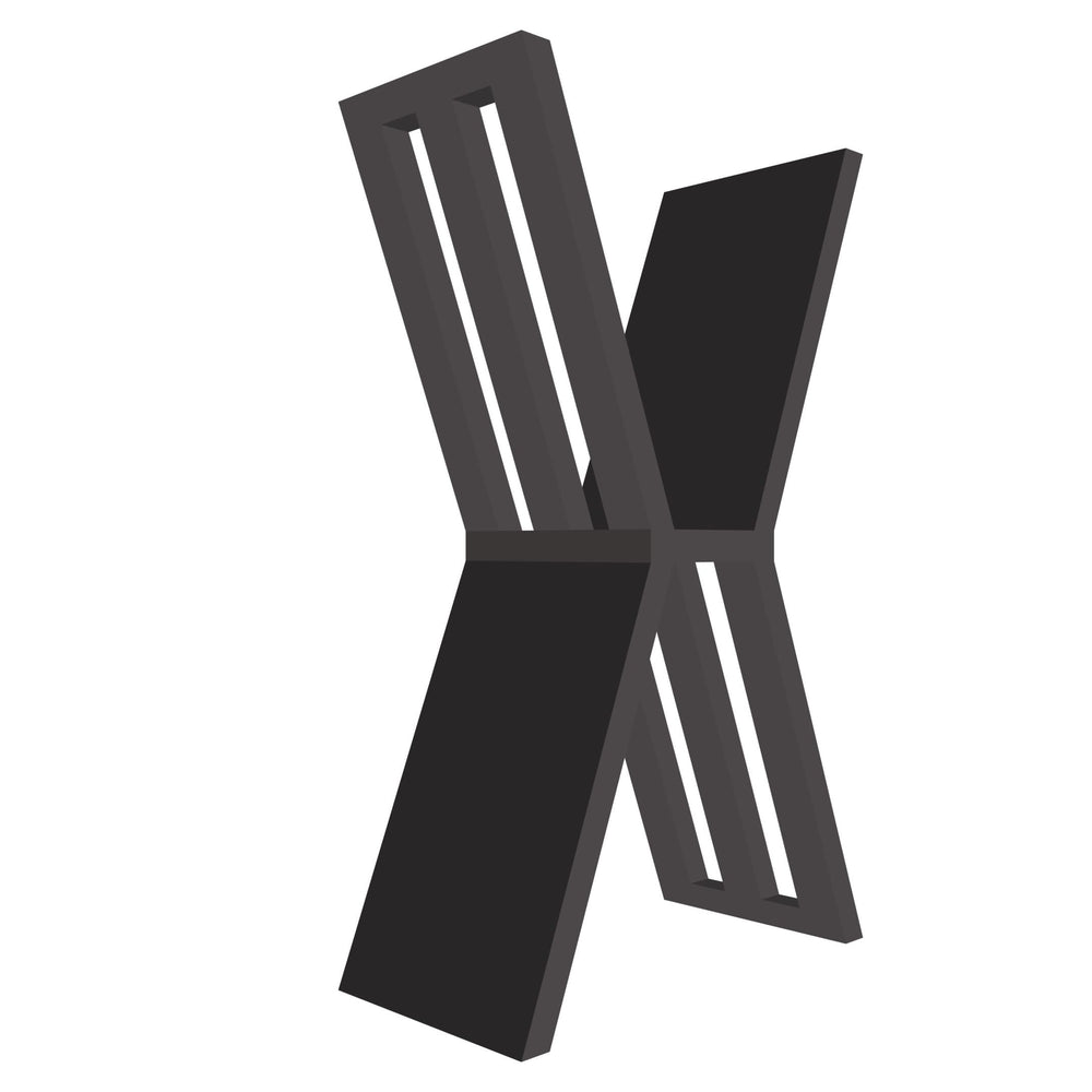 mensola a forma di lettera X colore grafite