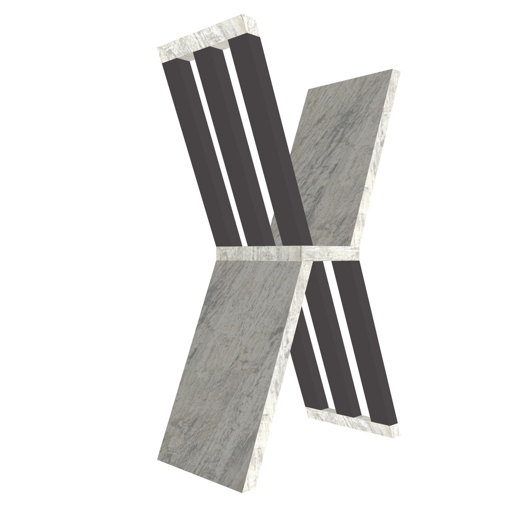 mensola a forma di lettera X colore legno chiaro e grafite