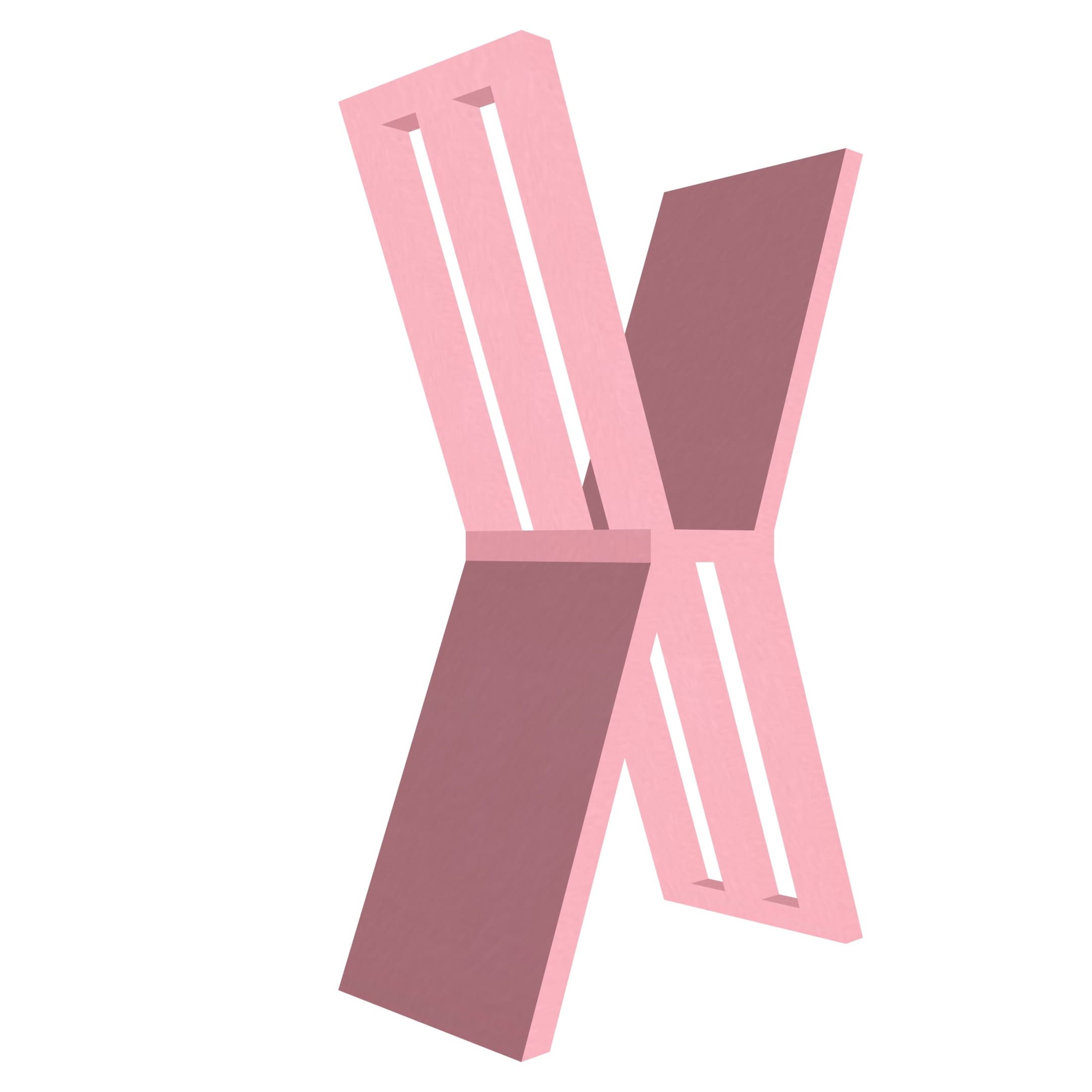 mensola a forma di lettera X colore rosa