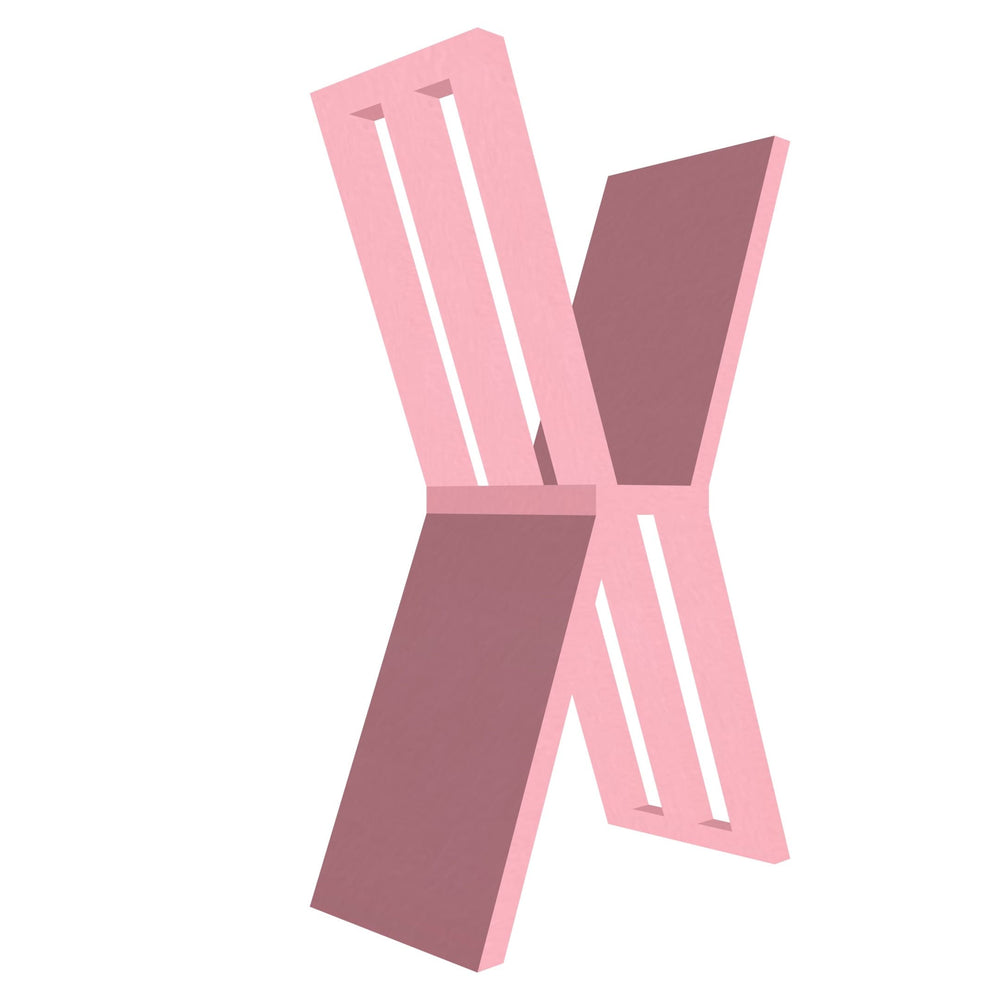 mensola a forma di lettera X colore rosa