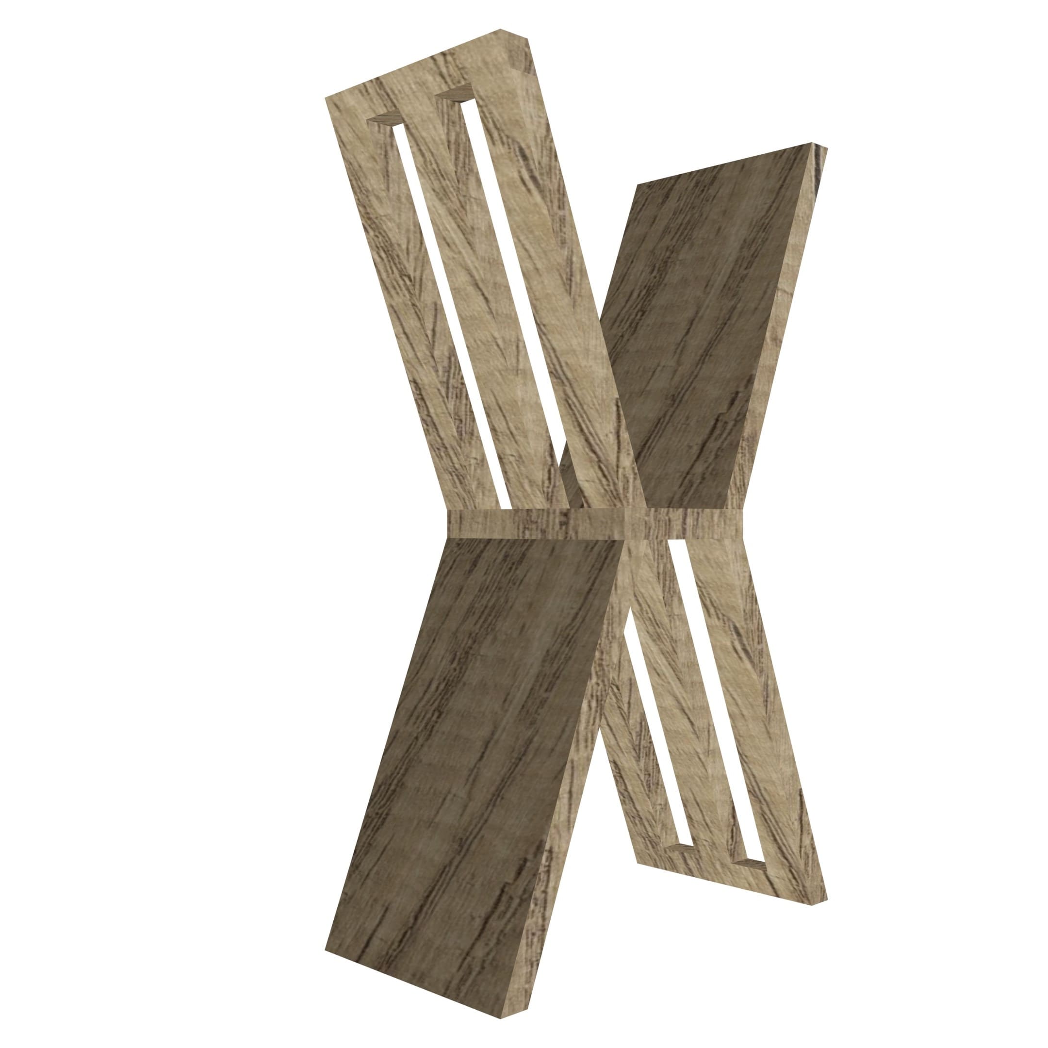 mensola a forma di lettera X colore rovere