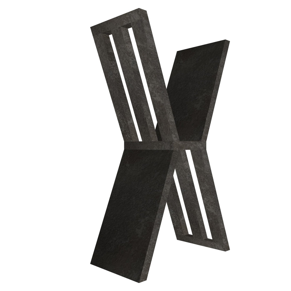 mensola a forma di lettera X colore vulcano