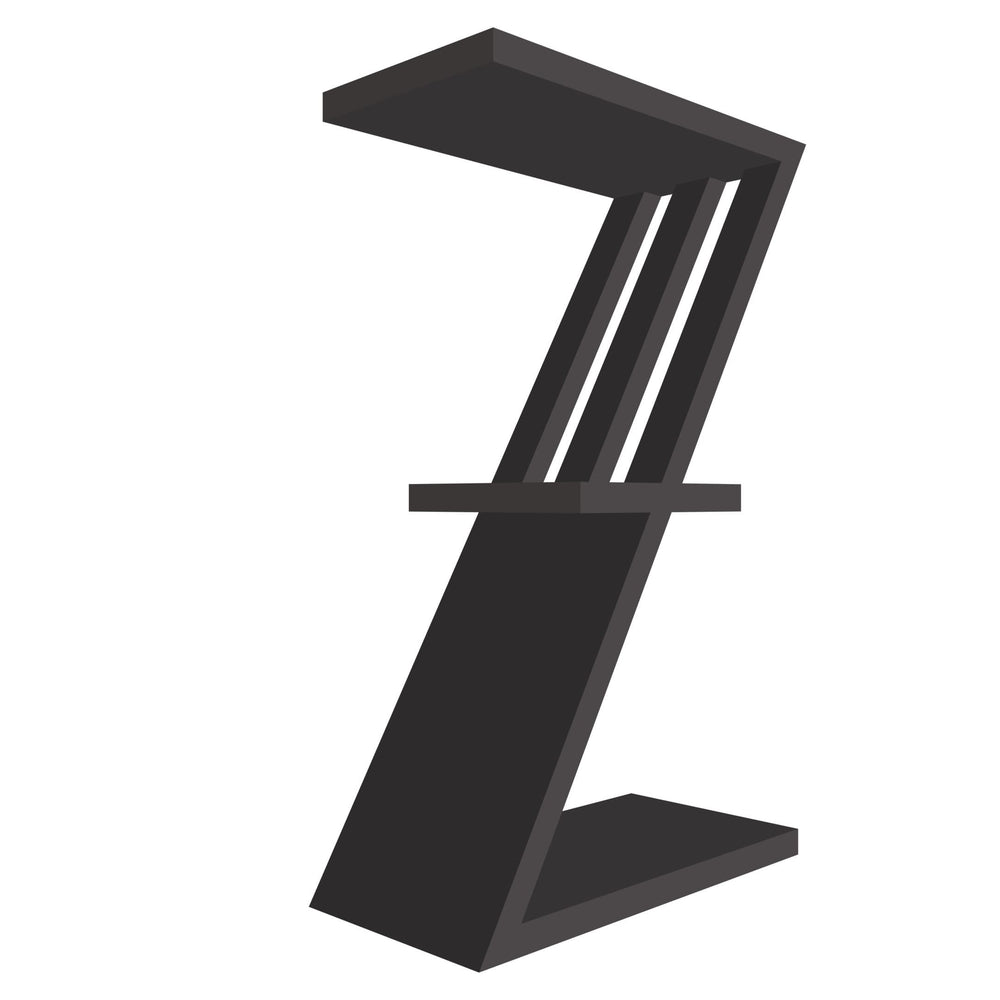 mensola in legno a forma di lettera Z colore grafite