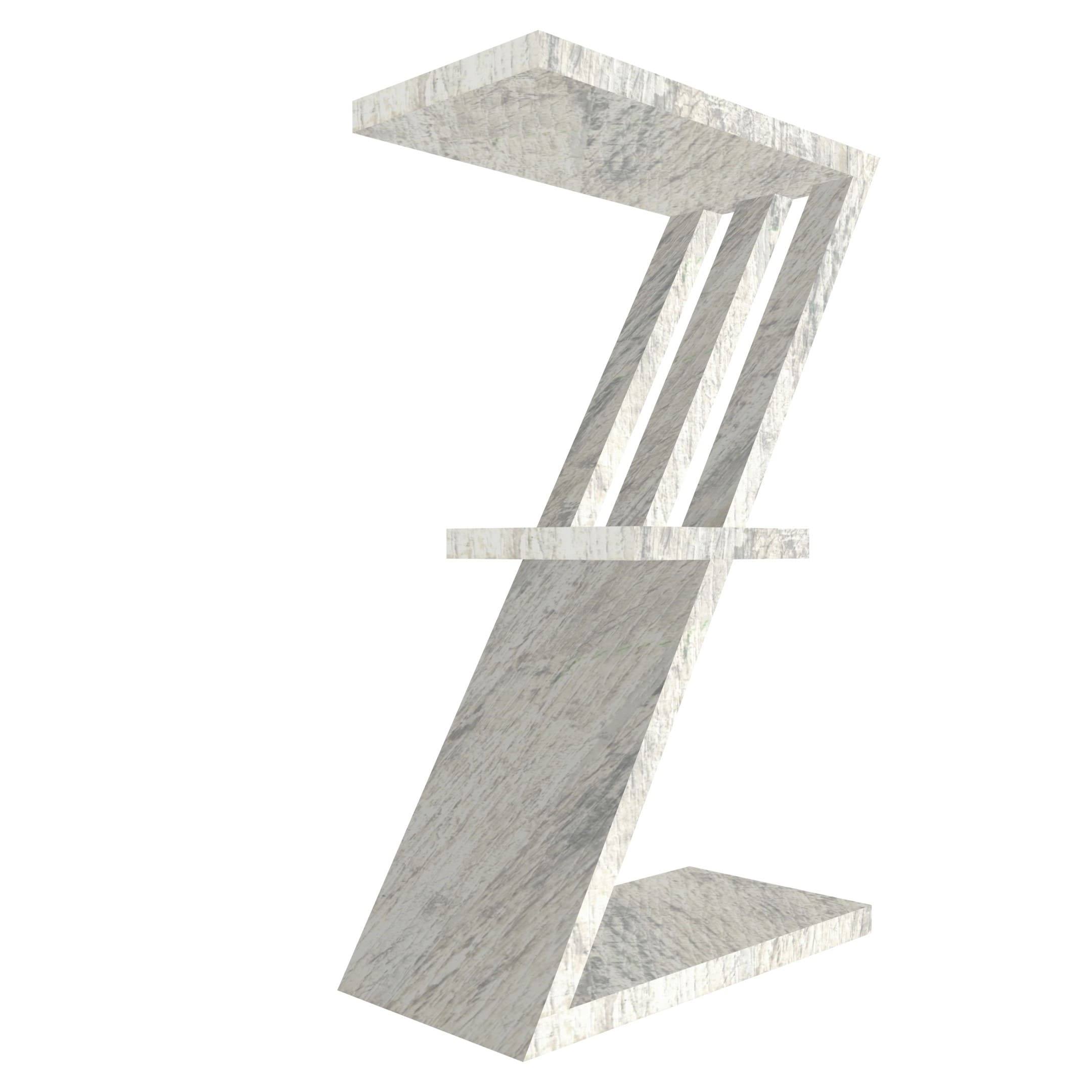 mensola in legno a forma di lettera Z colore legno chiaro