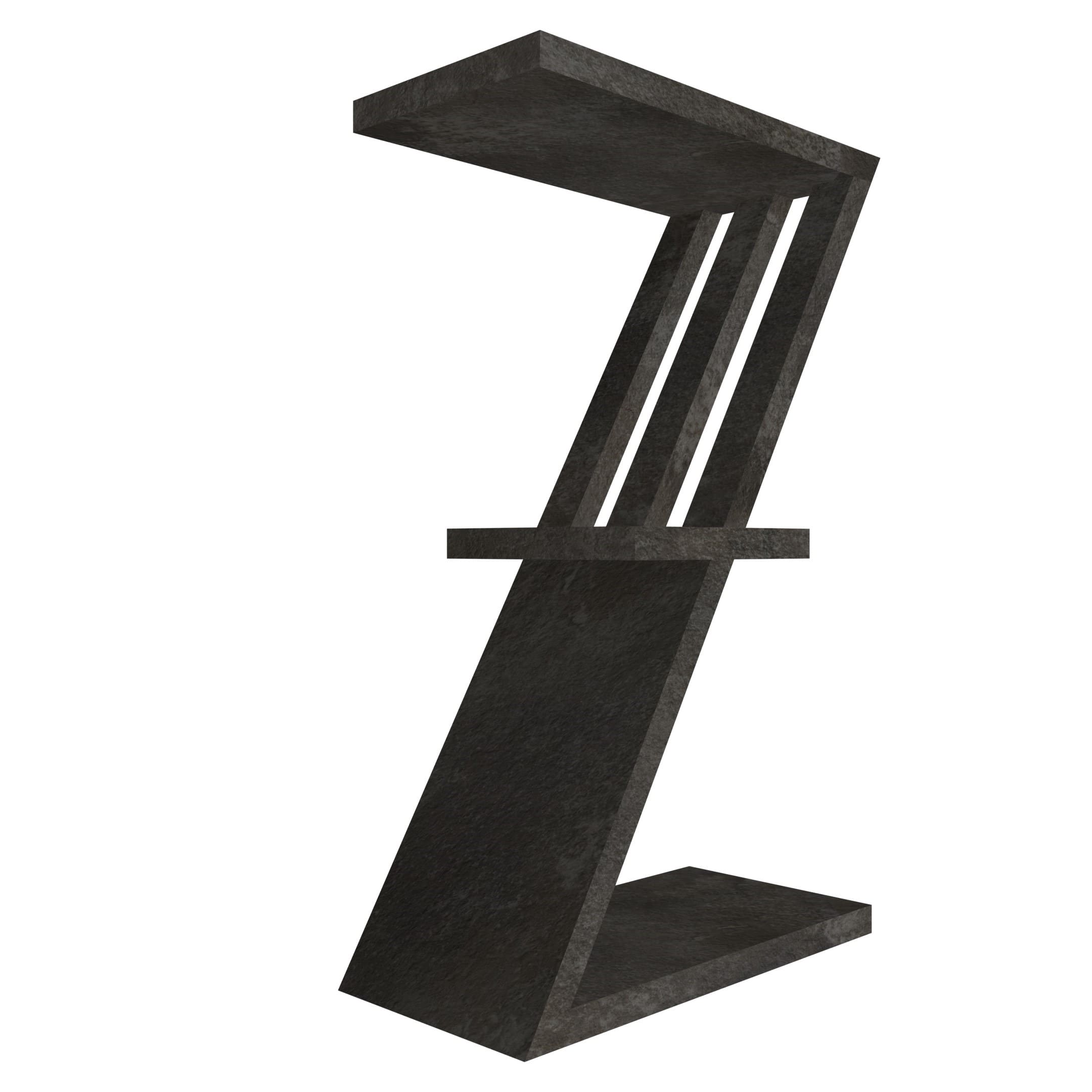 mensola in legno a forma di lettera Z colore vulcano