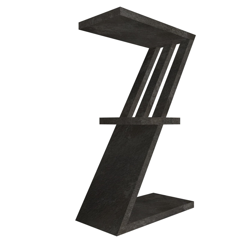 mensola in legno a forma di lettera Z colore vulcano