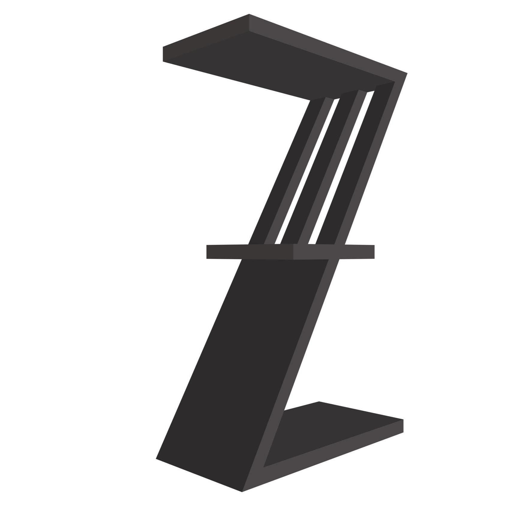 mensola in legno a forma di lettera Z colore grafite