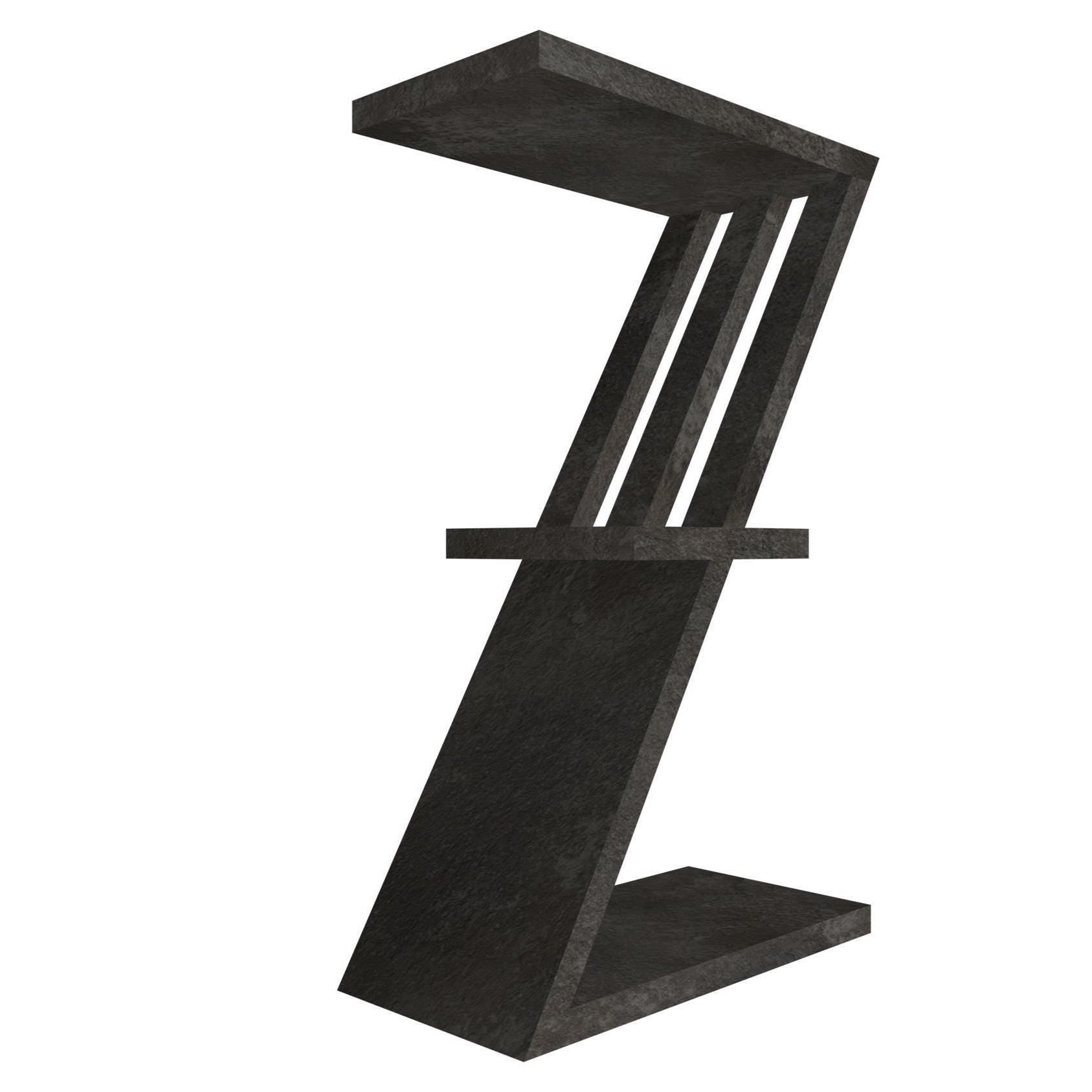 mensola in legno a forma di lettera Z colore vulcano