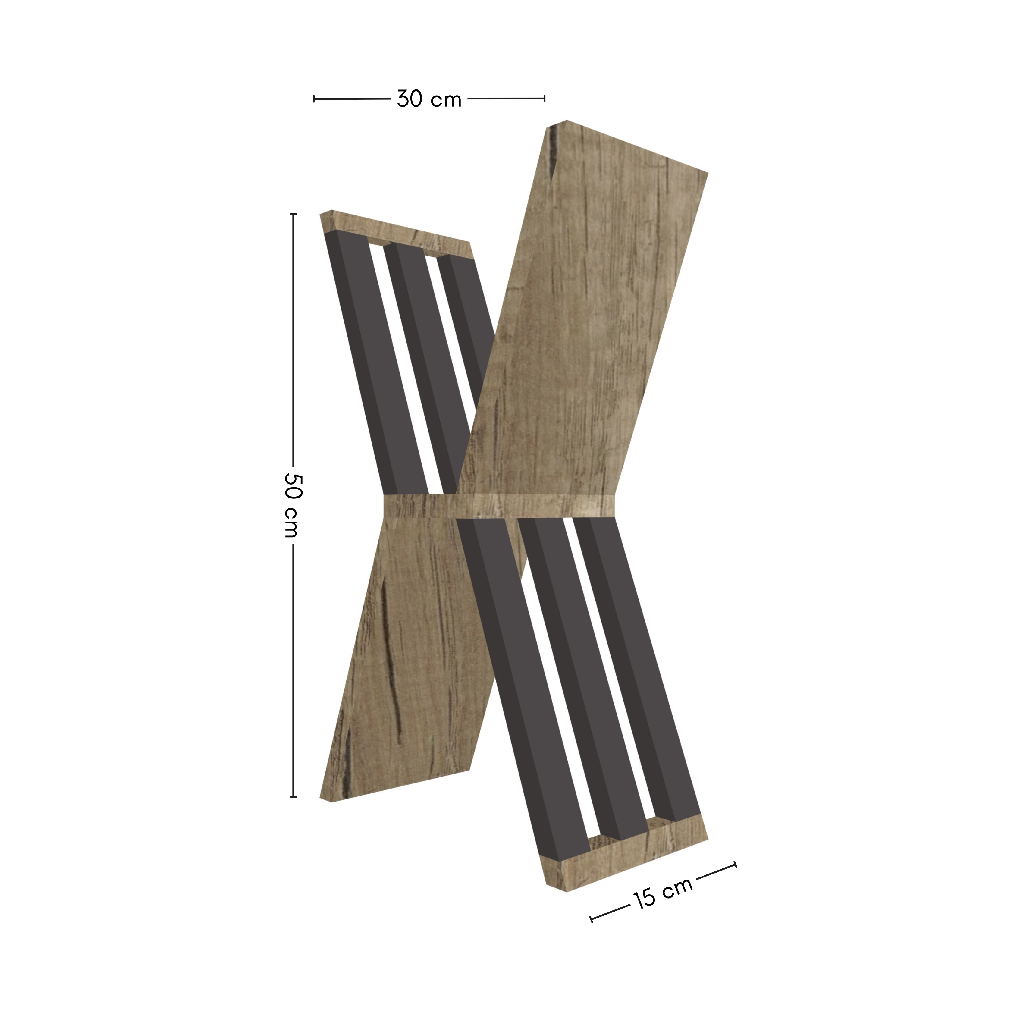 misure mensola x a mano arredi 50x30x15 cm