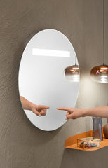 SPECCHIO 60X80CM RETROILLUMINATO LED CCT ARGENTO SENZA RAME 4MM STRUTTURA REVERSIBILE PVC PELLICOLA ANTIDEFLAGRANTE