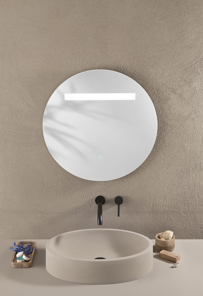 SPECCHIO 60X80CM RETROILLUMINATO LED CCT ARGENTO SENZA RAME 4MM STRUTTURA REVERSIBILE PVC PELLICOLA ANTIDEFLAGRANTE