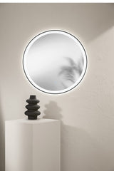 SPECCHIO 90X70CM RETROILLUMINATO LED CCT ARGENTO SENZA RAME 4MM STRUTTURA REVERSIBILE PVC PELLICOLA ANTIDEFLAGRANTE