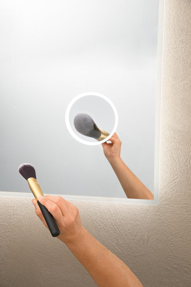 SPECCHIO 120X70CM RETROILLUMINATO LED CCT ARGENTO SENZA RAME 4MM STRUTTURA REVERSIBILE PVC PELLICOLA ANTIDEFLAGRANTE