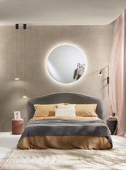 SPECCHIO TONDO DIAM.100CM RETROILLUMINATO LED CCT ARGENTO SENZA RAME 4MM STRUTTURA PVC PELLICOLA ANTIDEFLAGRANTE
